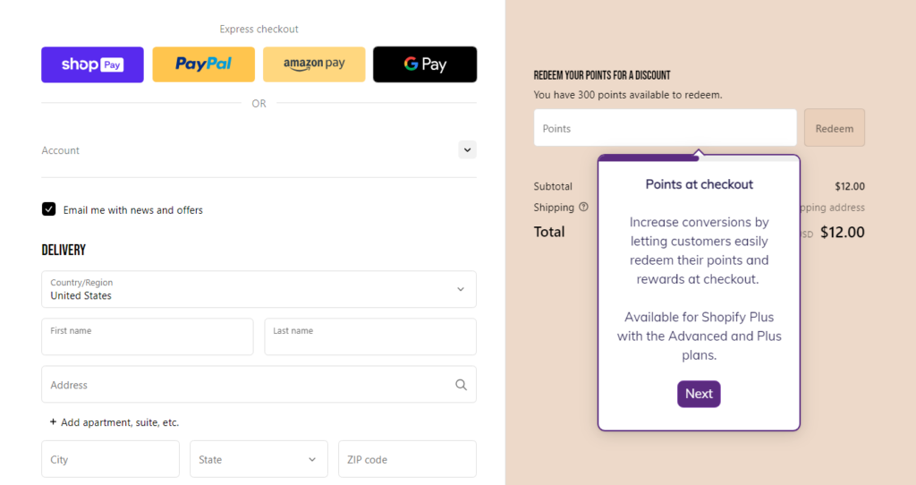Shopify Plus Checkout Page Customization - Customer Loyalty Program