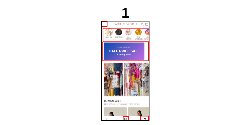 Visual hierarchy inspiration of eCommerce store