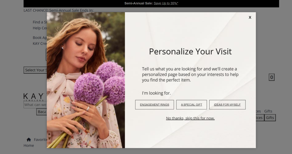 Personalize the customer visits