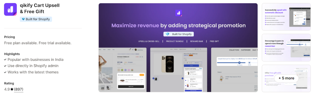 Best BoGo Apps for Shopify - Qikify Cart Upsell & Free Gift