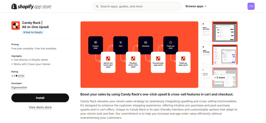 Best Upselling Shopify Apps - Candy Rack