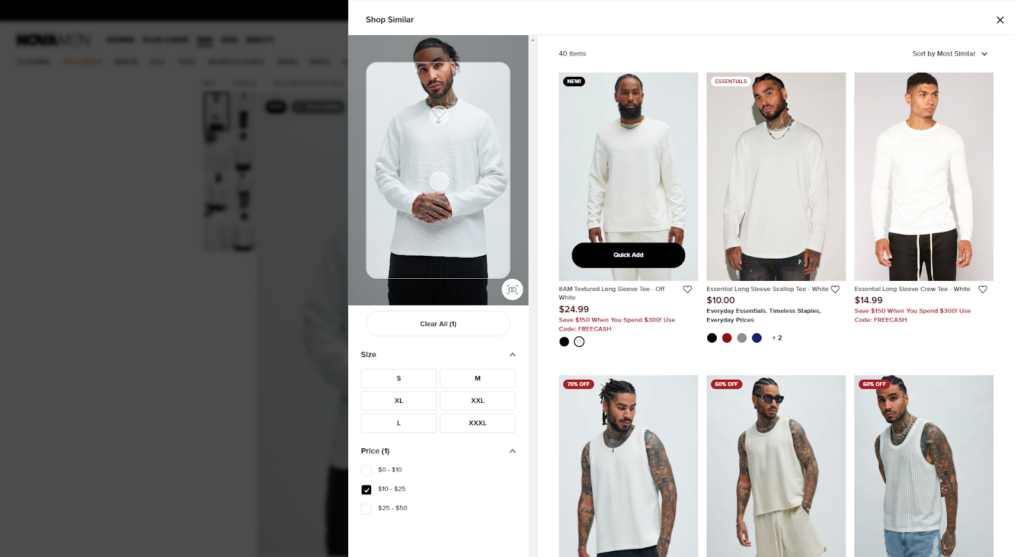 Fashion Nova – Using Shop Similar Feature