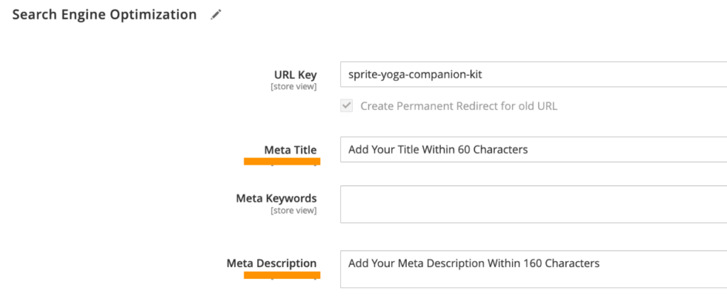 Fields to Add Meta Title and Description on Magento Store Homepage