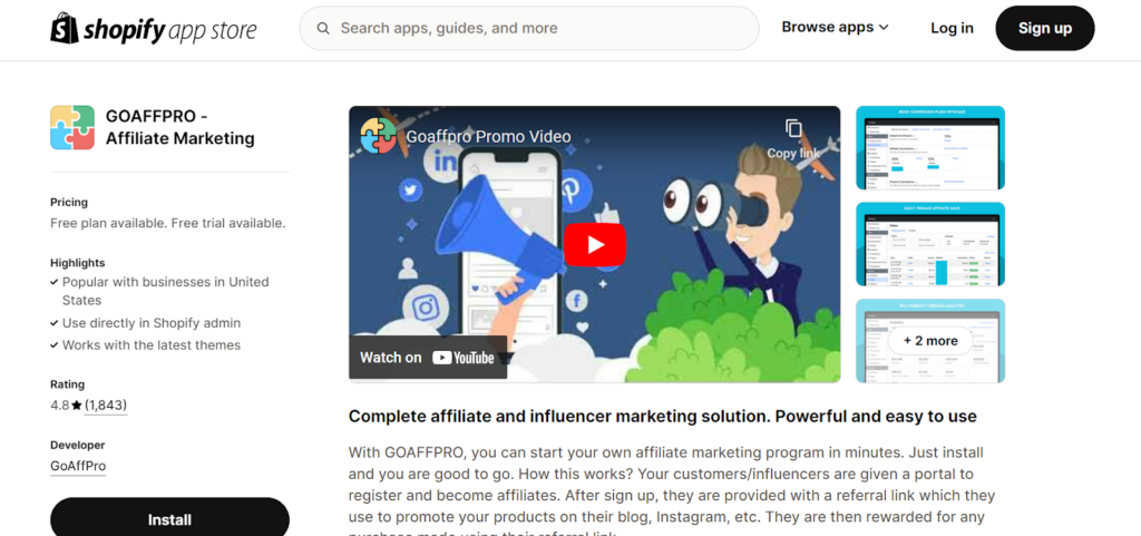 GoAffPro Affiliate Marketing App