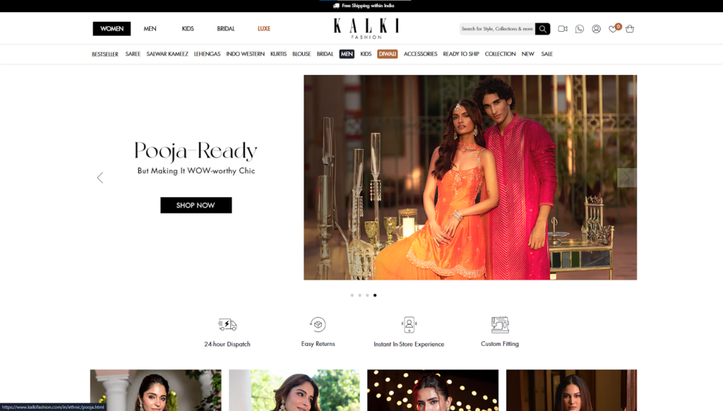 Kalki Fashion — Fashion eCommerce Examples