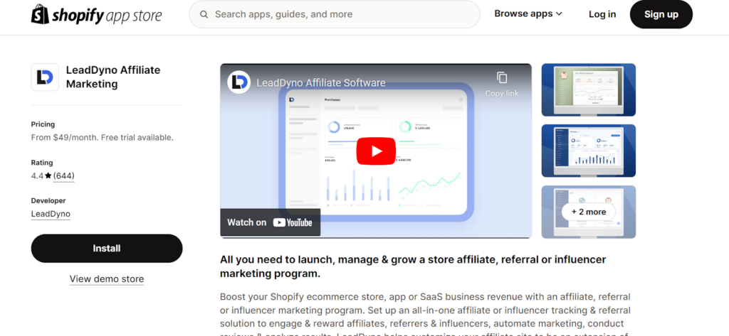 LeadDyno Affiliate Marketing App