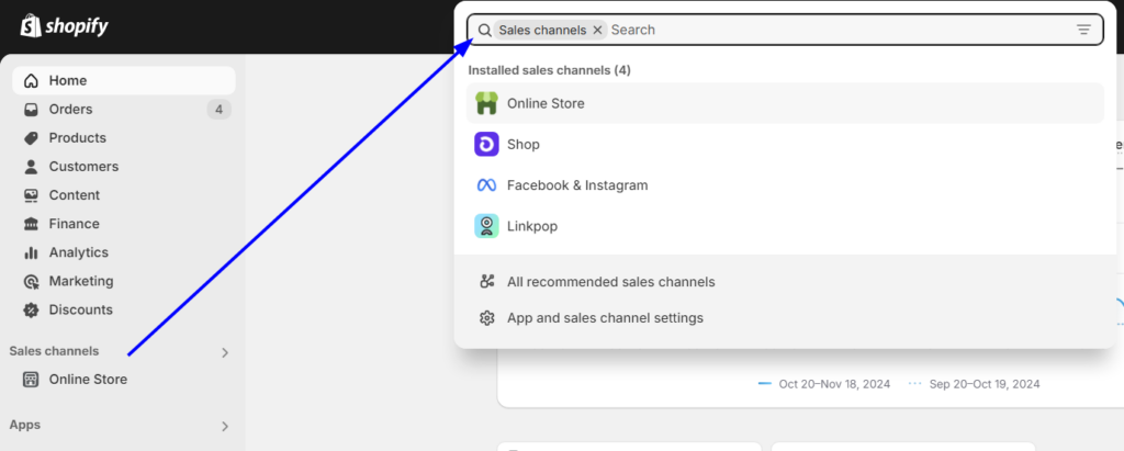 Link any sales channel or marketing tools in Shopify