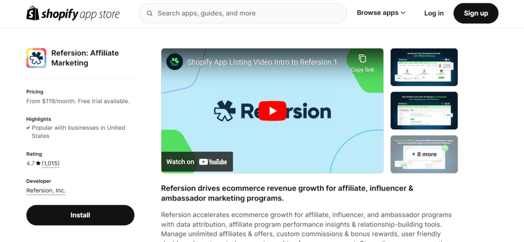 Refersion affiliate marketing app