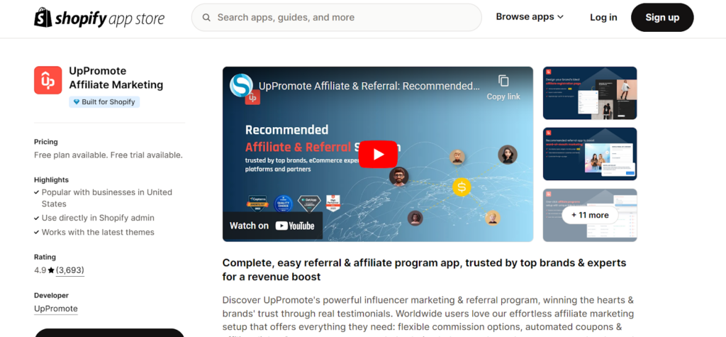 UpPromote affiliate marketing app