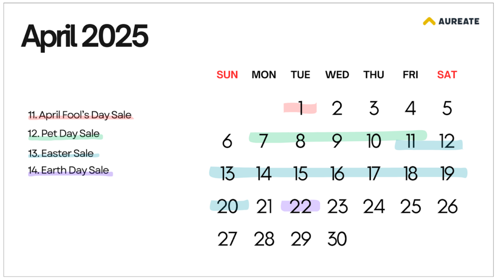 April 2025 eCommerce Marketing Calendar