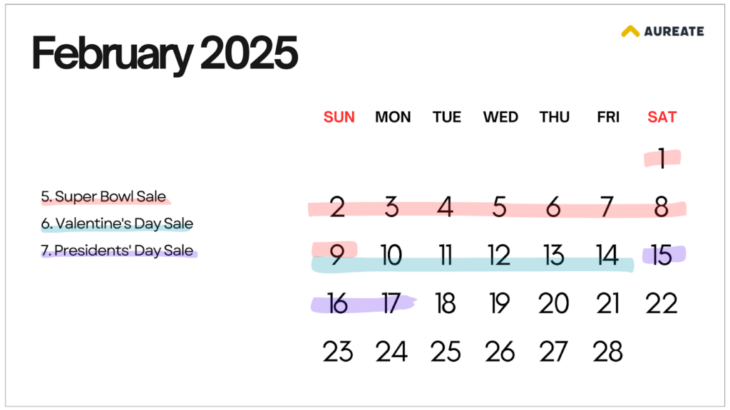 February 2025 eCommerce Marketing Calendar