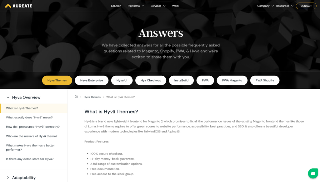 Hyvä Community Resources - Answer Panel for Hyvä by Aureate Labs