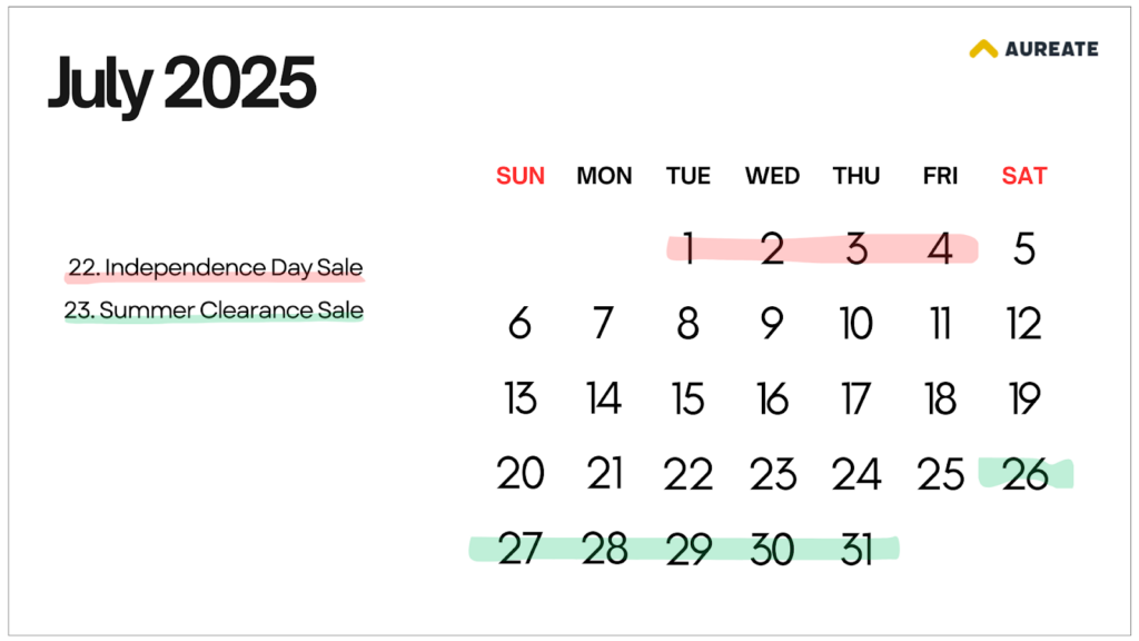 July 2025 eCommerce Marketing Calendar