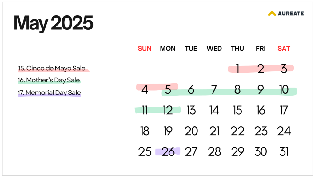 May 2025 eCommerce Marketing Calendar