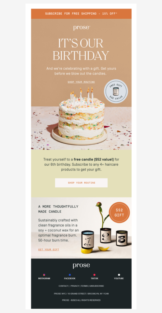 Milestone Celebration Email