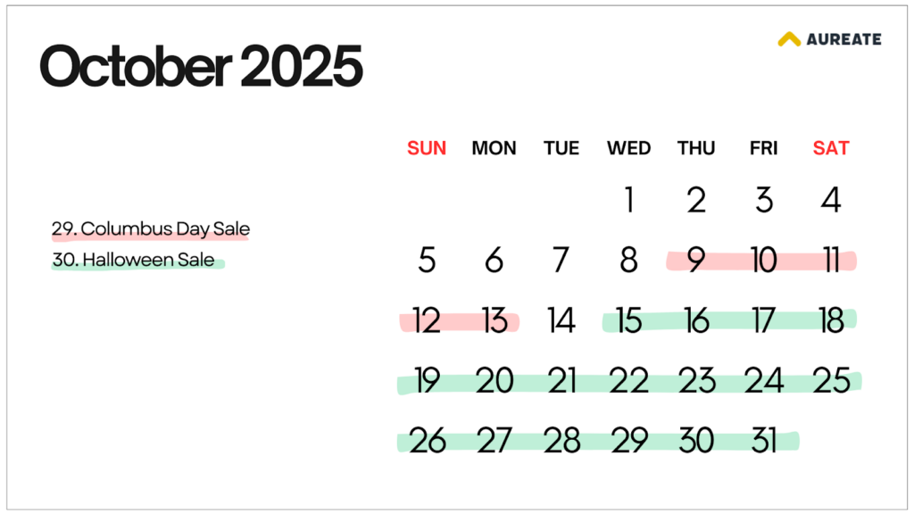 October 2025 eCommerce Marketing Calendar