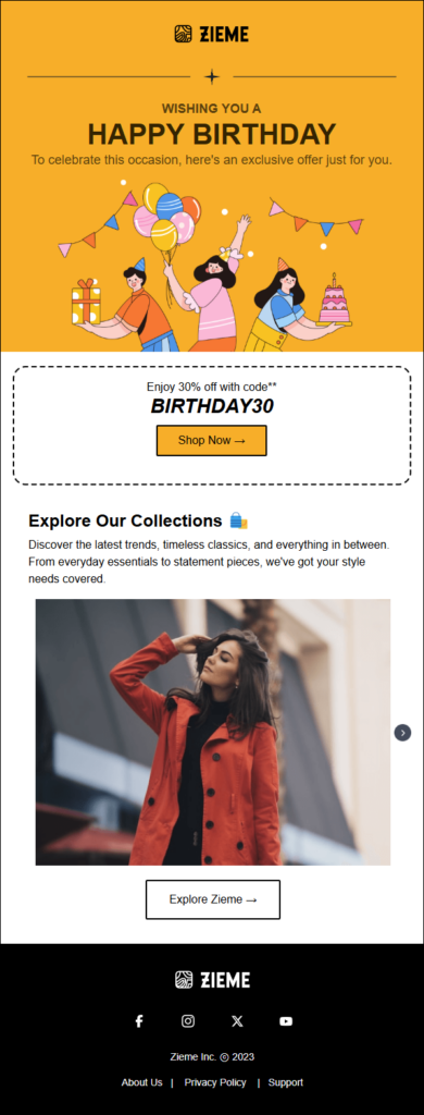 Personalized Birthday Email