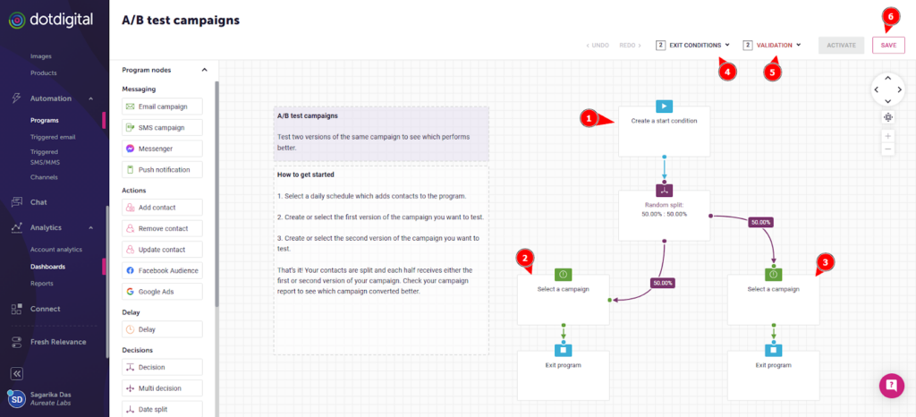 Set Triggers and Conditions in your email Automation - Dotdigital