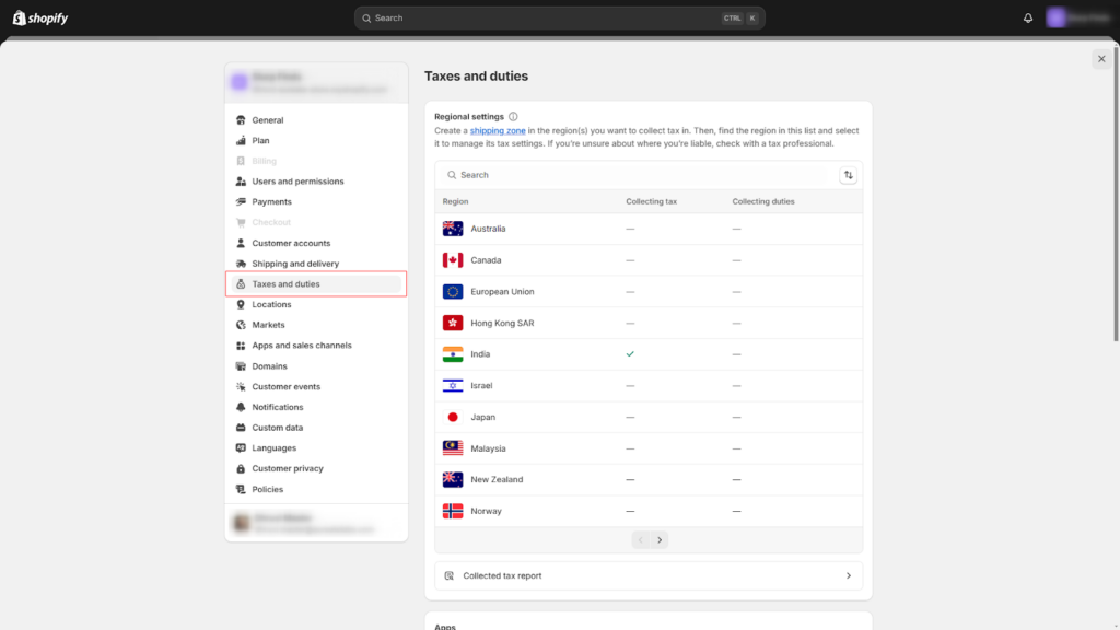 Shopify Tax Settings - woocommerce to shopify migration