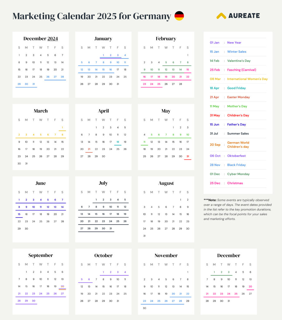 Marketing Calendar 2025 for Germany