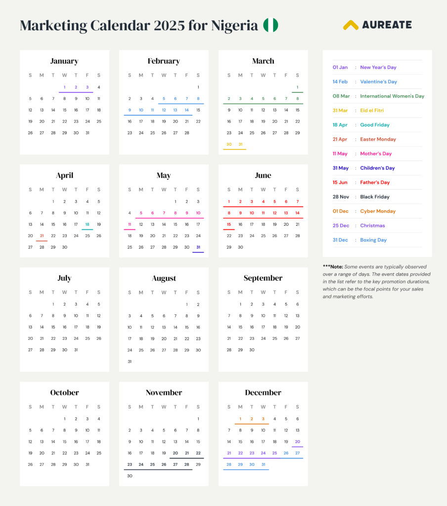 Nigeria — Marketing Calendar 2025