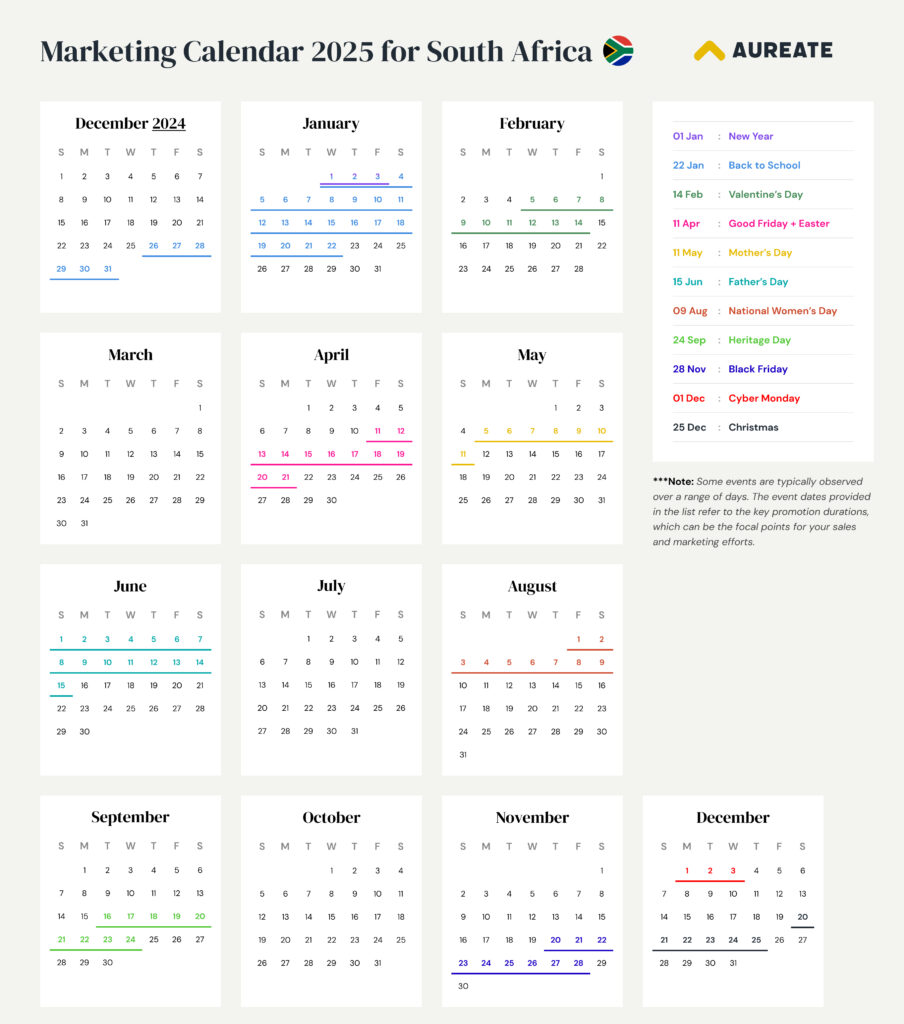 South Africa — Marketing Calendar 2025 