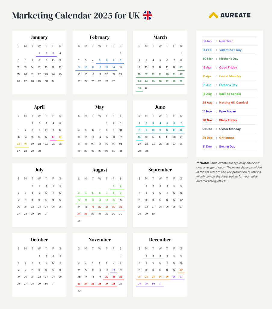 United Kingdom (UK) — Marketing Calendar 2025 