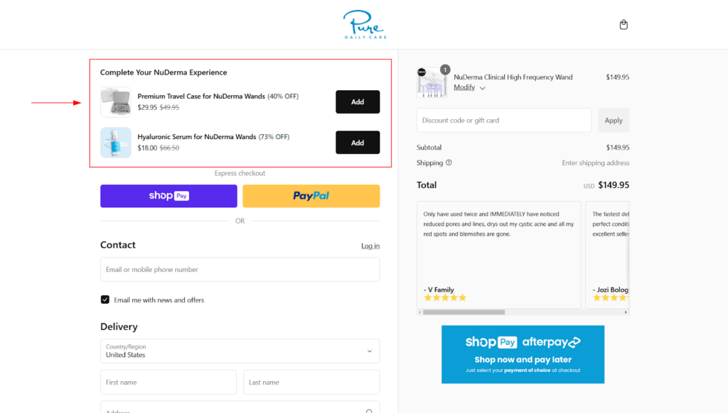 Cart Page Optimization – Cross-selling & Upselling Widgets