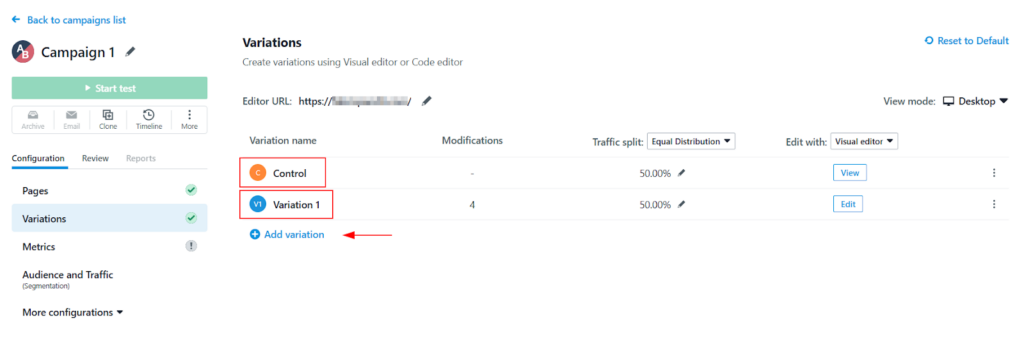 What is A/B Testing with VWO - Interface of VWO