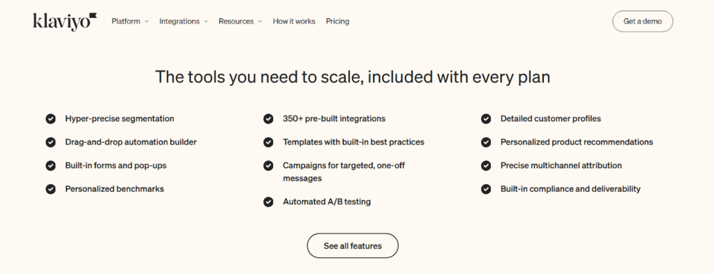 Klaviyo features