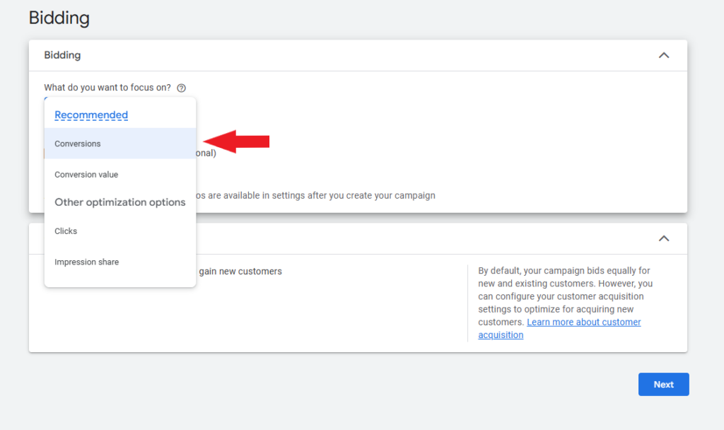 Google Ads - Default Bidding Suggestion