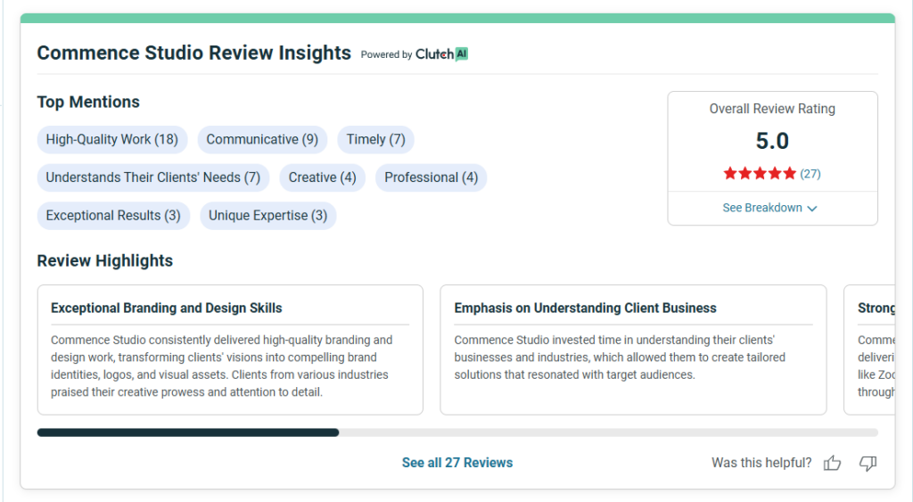 ommence Studio reviews highlight exceptional Shopify web design, branding, and customer experience for the top-rated agency in 2025