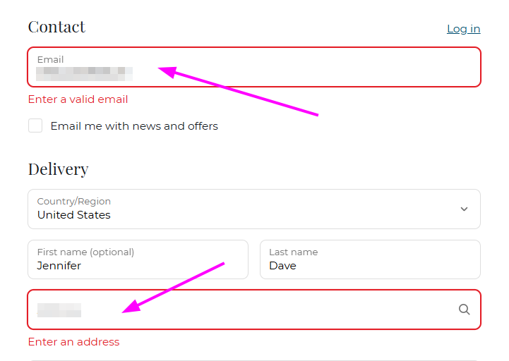Error Messages for eCommerce website Accessibility