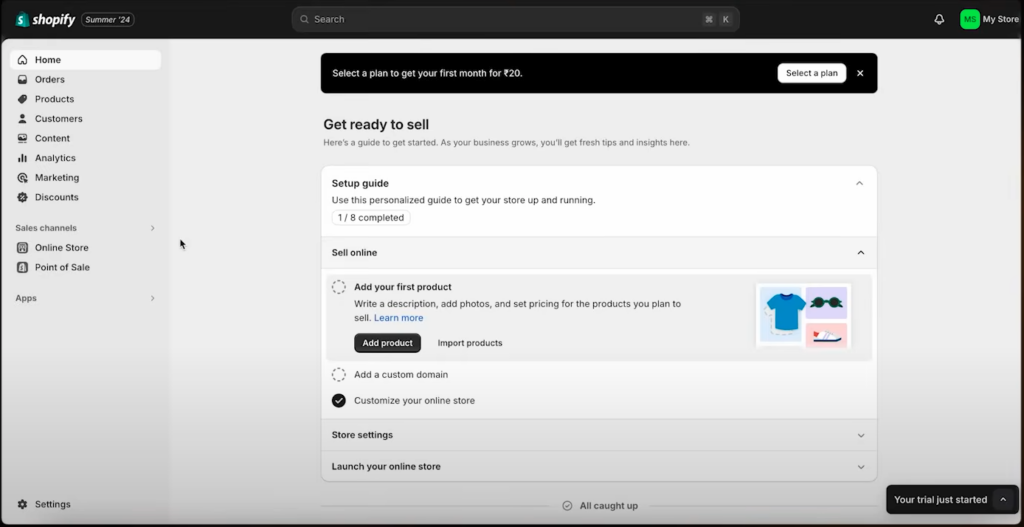 Shopify Admin Panel