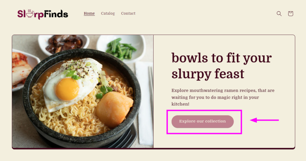 example of descriptive text on CTA