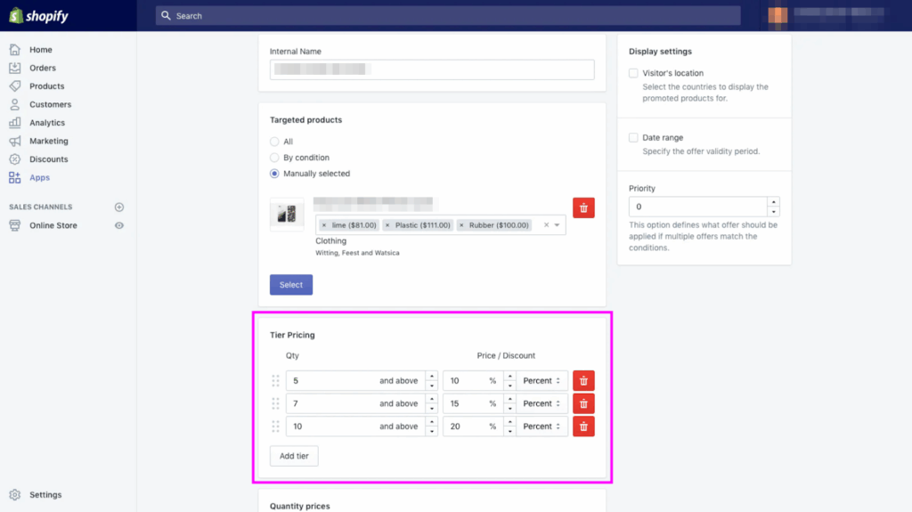 Build tier based pricing and volume based discounts