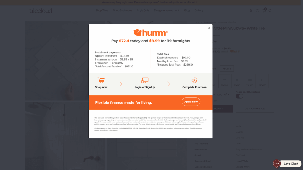 Example of net payment terms for Shopify Plus B2B store growth Strategies