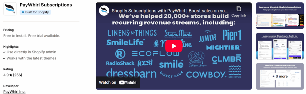 PayWhirl Subscriptions App