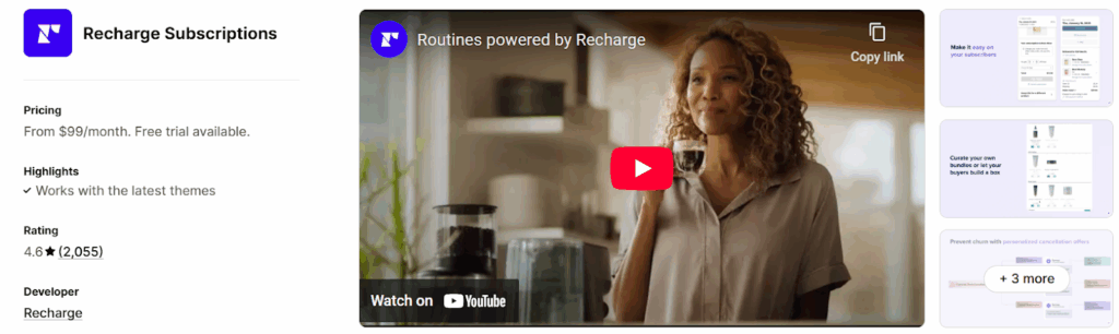 Best Subscription Apps for Shopify -Recharge Subscriptions App