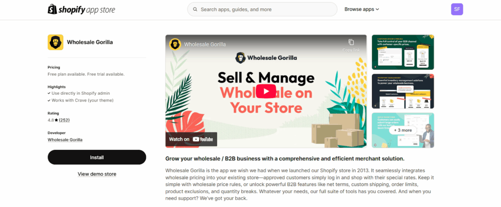Wholesale Gorilla - Best Shopify B2B Apps