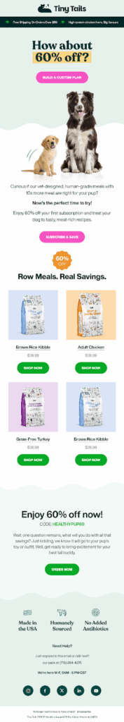 Custom plan + Discount Email