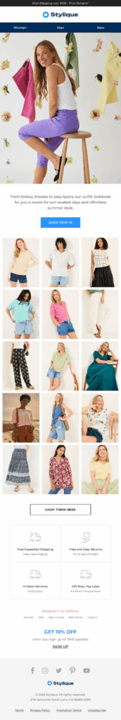 Outfits lookbook email template