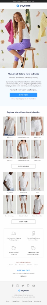 Product specific template