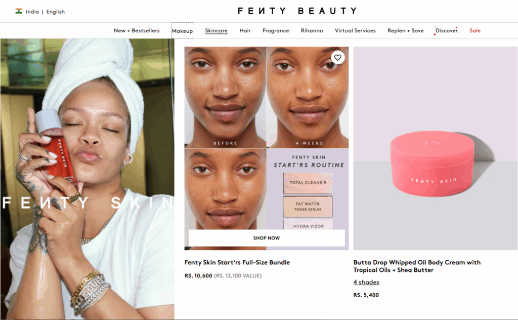 Interactive UI Elements on Fenty Beauty