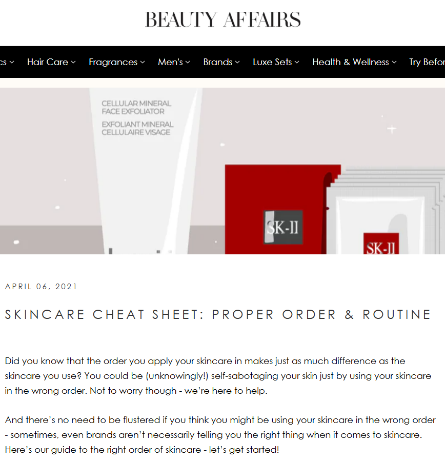 Skincare Cheat Sheet for Proper Order and Routine - Features of Makeup and Skincare Ecom Site