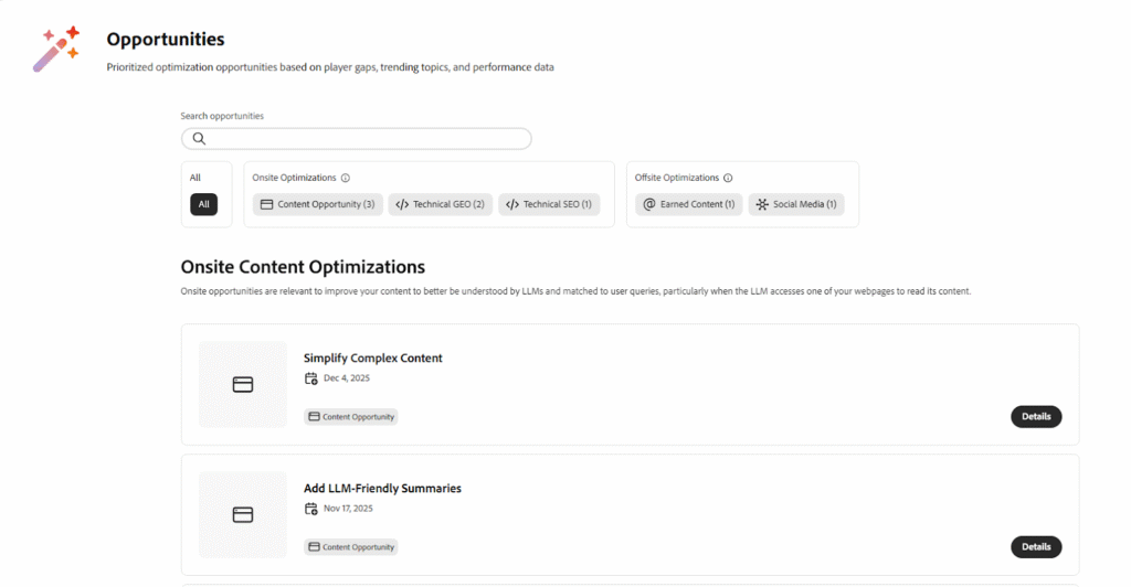 Optimization opportunities on Adobe LLM brand visibility tool 