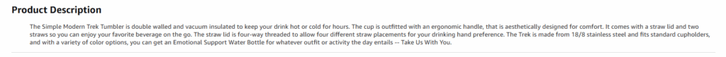 Accurate Product Descriptions
