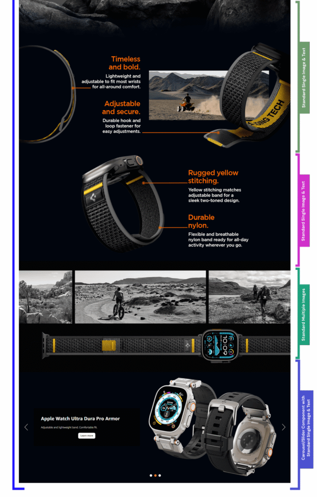 Amazon A+ content modules used by Spigen