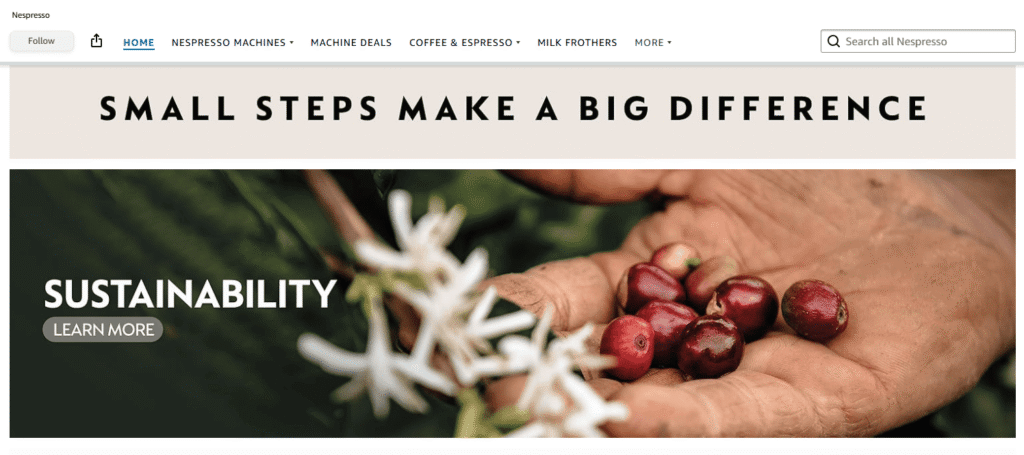 Brand Storytelling & Trust Building Elements on Amazon Brand Store (storefront)