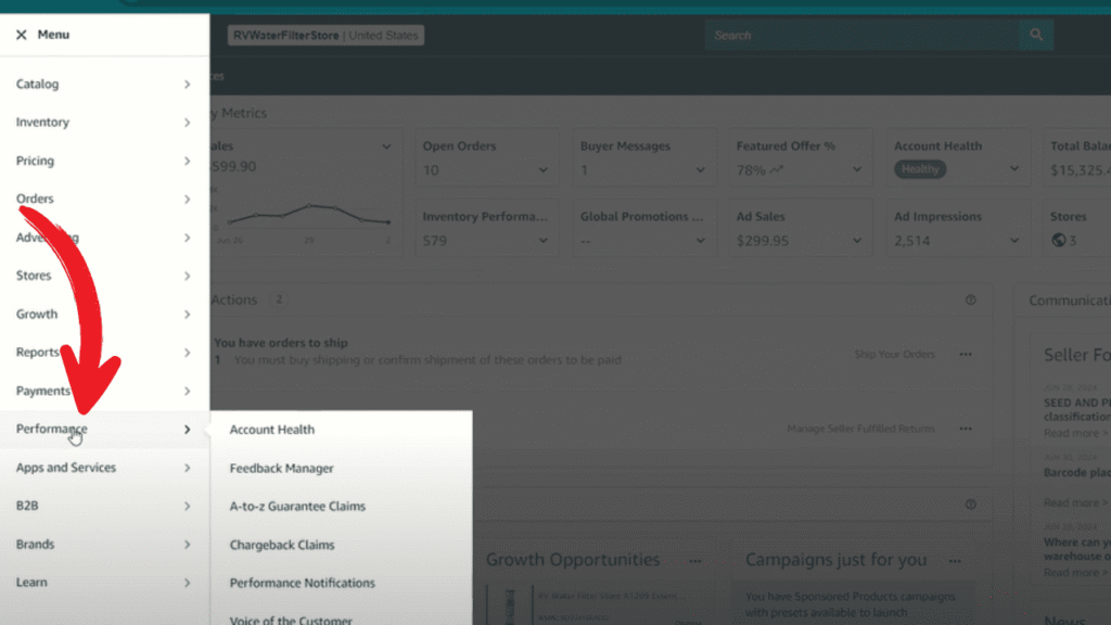 Go to Performance Tab